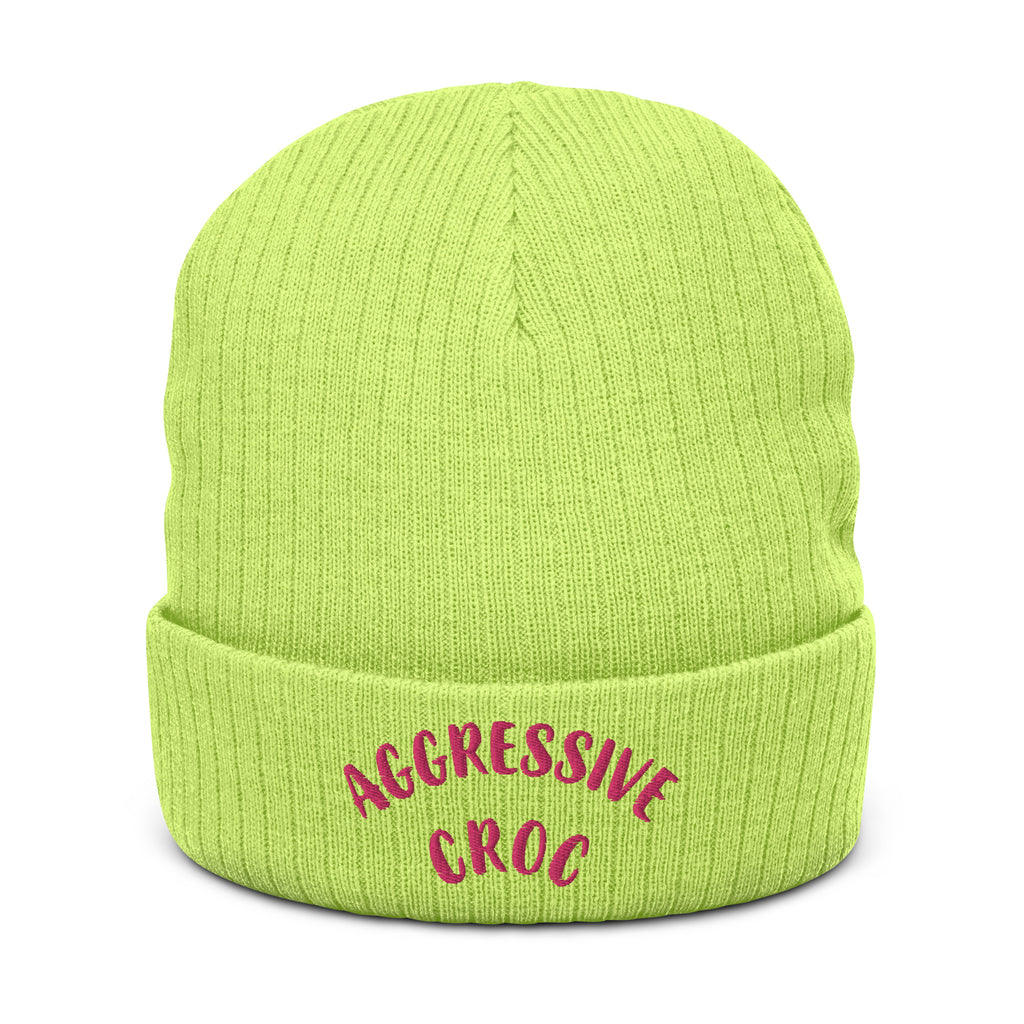 DEMI AGGRESSIVE CROC Ribbed knit beanie