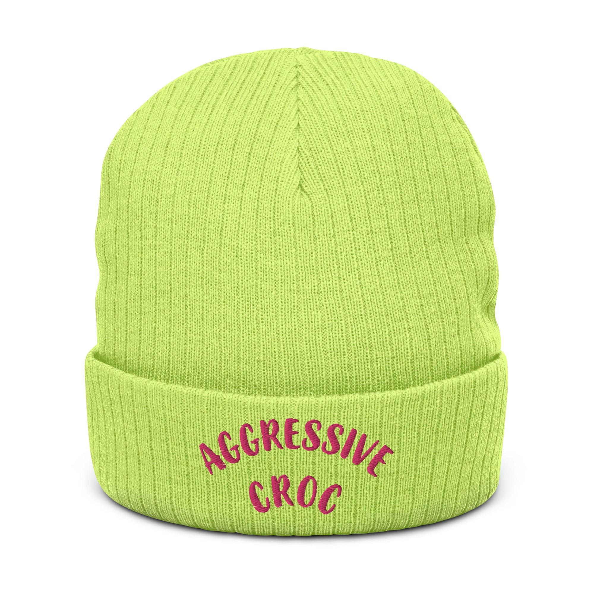 DEMI AGGRESSIVE CROC Ribbed knit beanie