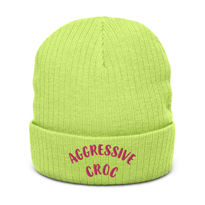 DEMI AGGRESSIVE CROC Ribbed knit beanie