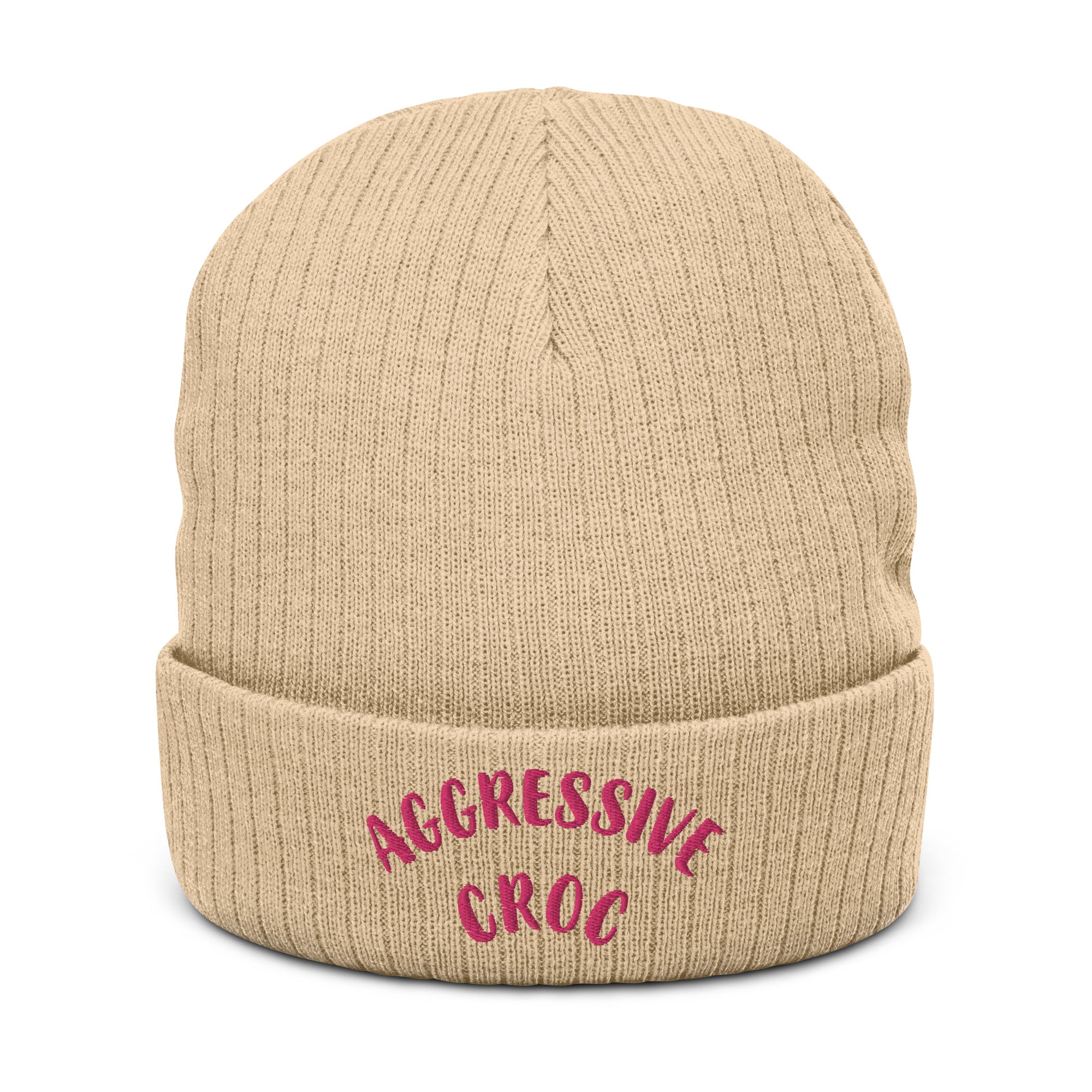 DEMI AGGRESSIVE CROC Ribbed knit beanie