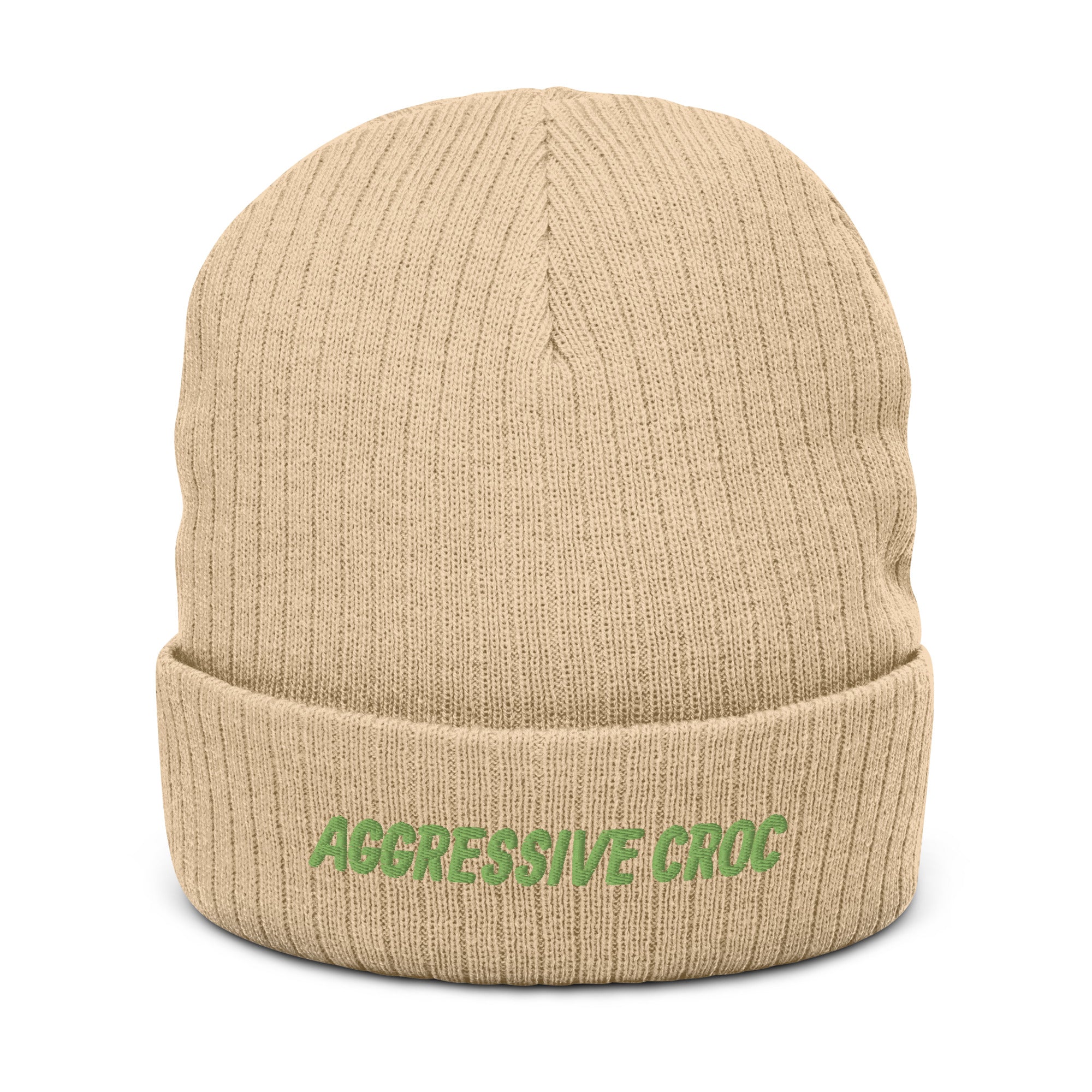 DEMI AGGRESSIVE CROC Ribbed knit beanie