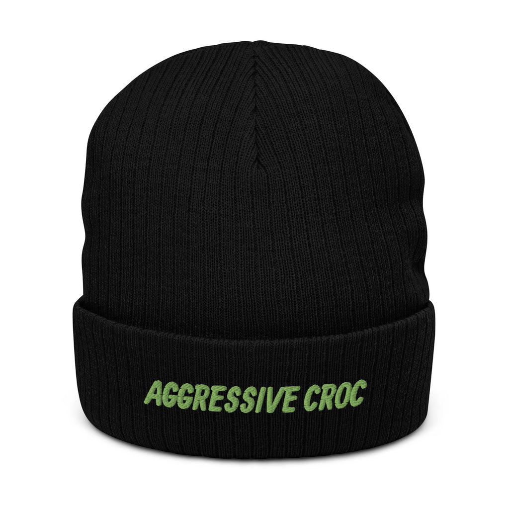 DEMI AGGRESSIVE CROC Ribbed knit beanie