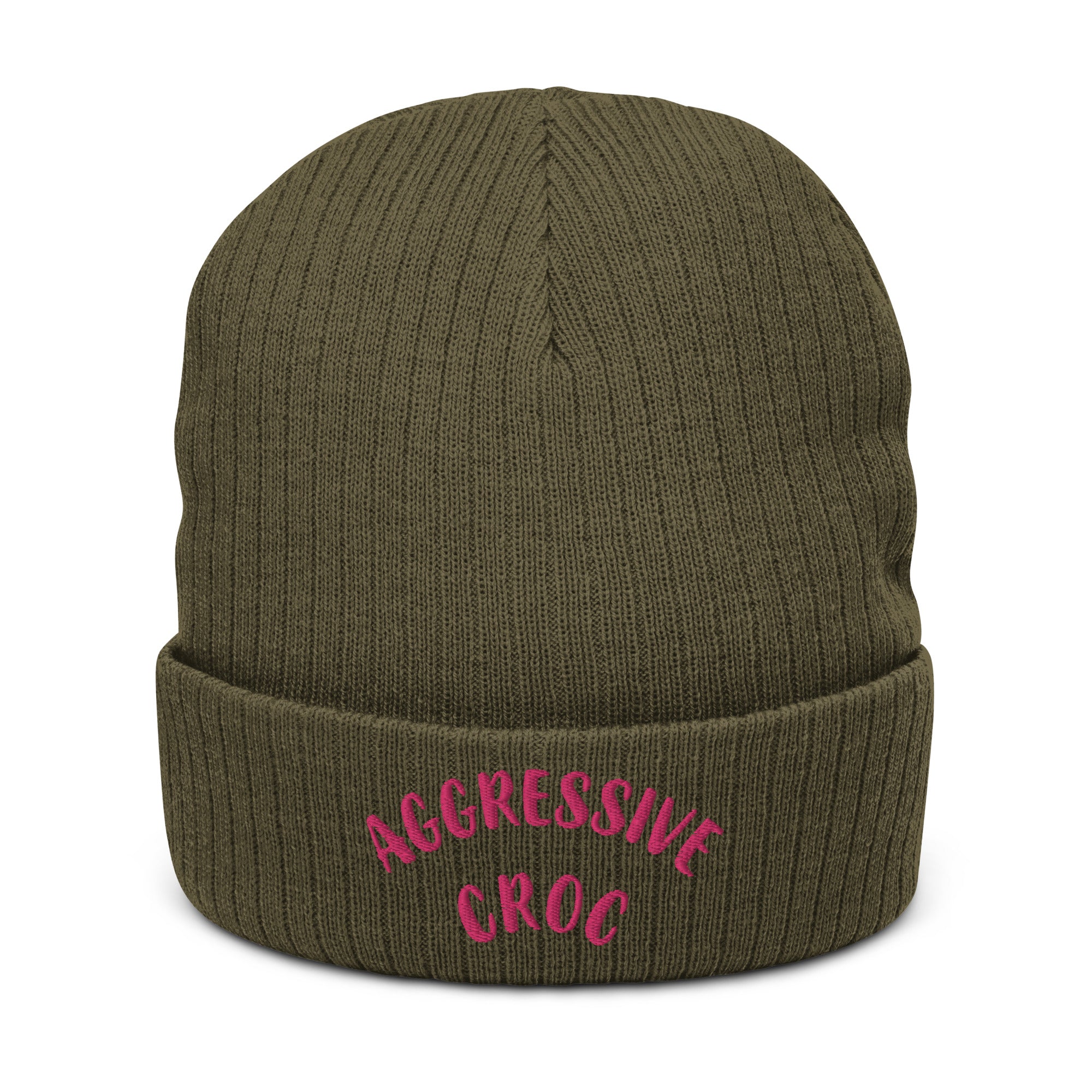 DEMI AGGRESSIVE CROC Ribbed knit beanie