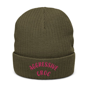 DEMI AGGRESSIVE CROC Ribbed knit beanie