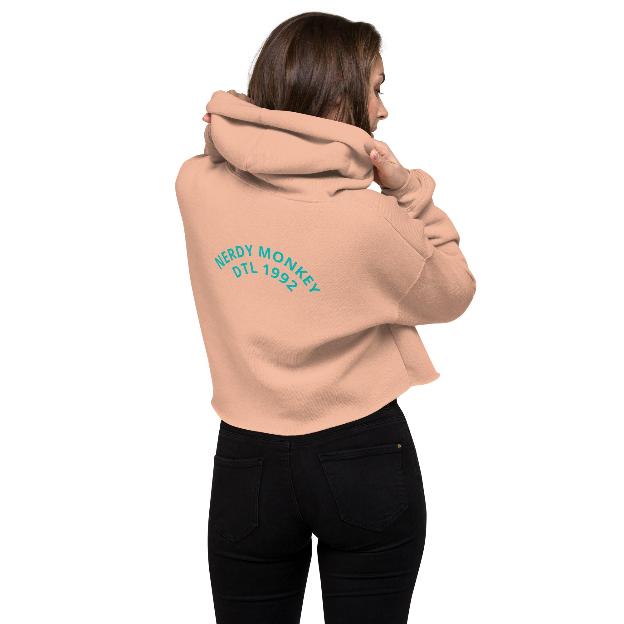 DEMI NERDY MONKEY Crop Hoodie