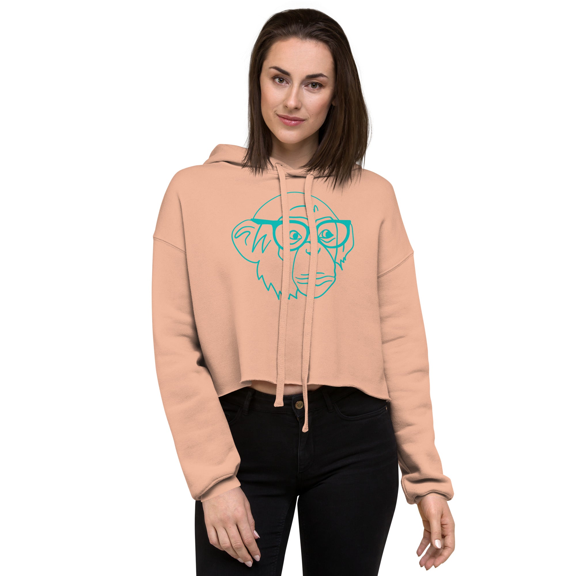 DEMI NERDY MONKEY Crop Hoodie