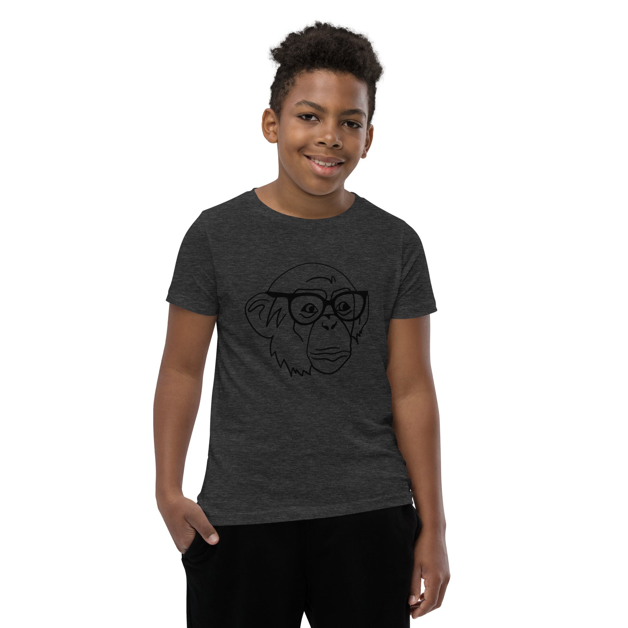 DEMI NERDY MONKEY Youth Short Sleeve T-Shirt